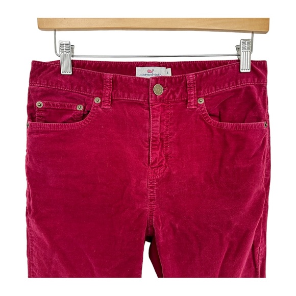 Vineyard Vines Velvet High Rise Pants Skinny Stretchy  Size 4 - Picture 2 of 11